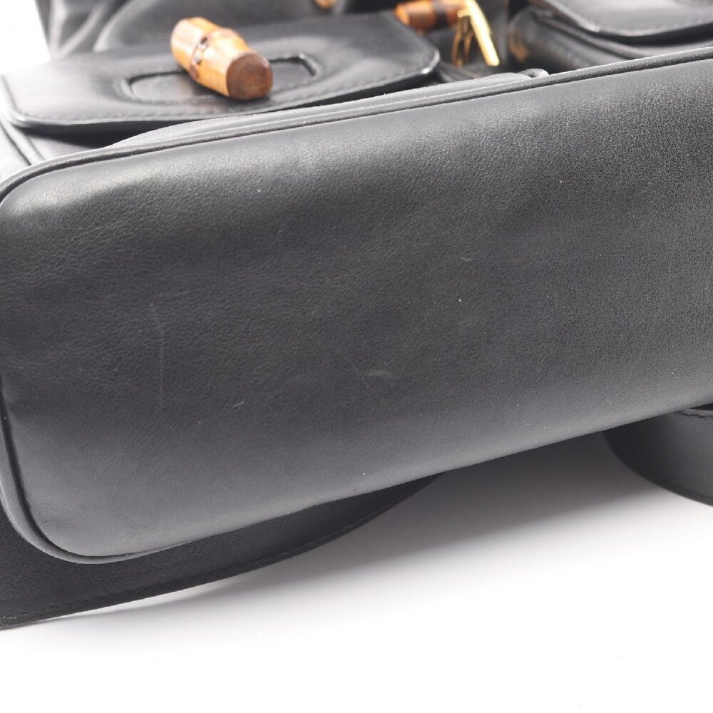 Gucci Bamboo Backpack Leather Black - Picture 6 of 9